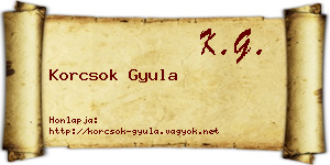 Korcsok Gyula névjegykártya