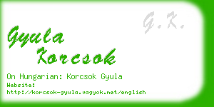 gyula korcsok business card